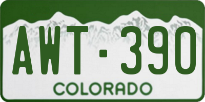 CO license plate AWT390