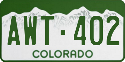 CO license plate AWT402