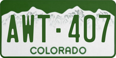 CO license plate AWT407