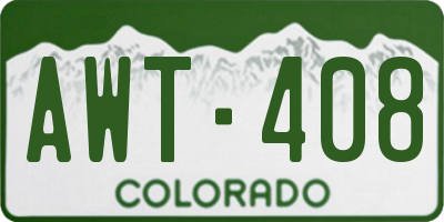 CO license plate AWT408