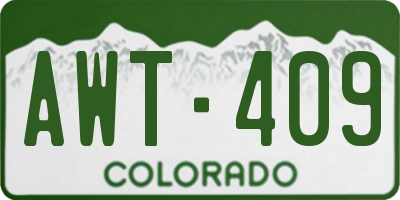 CO license plate AWT409