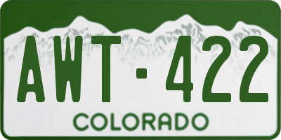 CO license plate AWT422