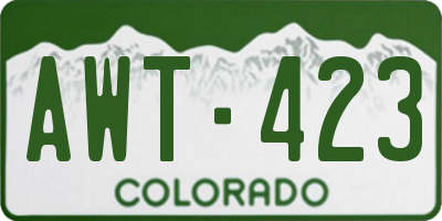 CO license plate AWT423