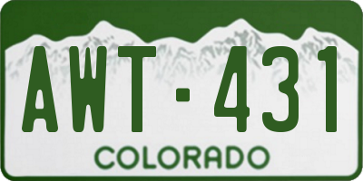 CO license plate AWT431