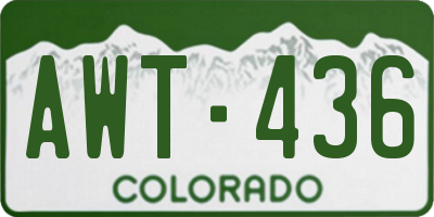 CO license plate AWT436