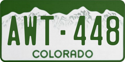CO license plate AWT448