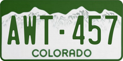 CO license plate AWT457