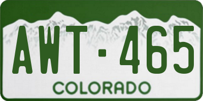 CO license plate AWT465