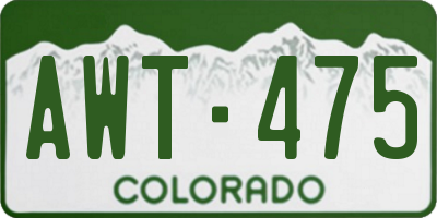 CO license plate AWT475