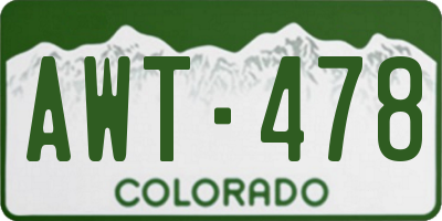 CO license plate AWT478