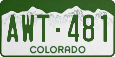 CO license plate AWT481