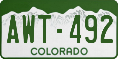 CO license plate AWT492