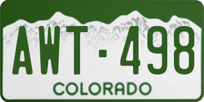 CO license plate AWT498