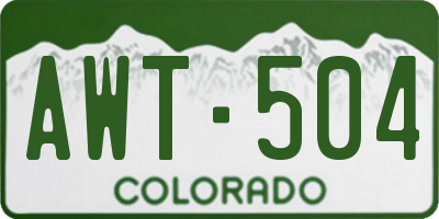 CO license plate AWT504