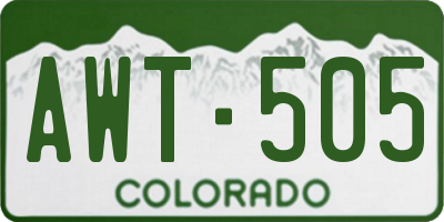 CO license plate AWT505