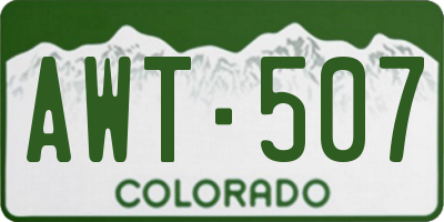 CO license plate AWT507