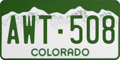CO license plate AWT508