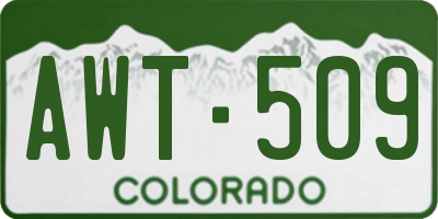 CO license plate AWT509