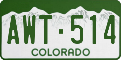 CO license plate AWT514