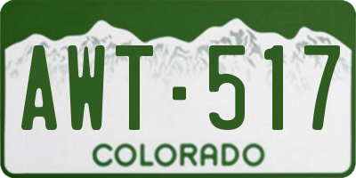 CO license plate AWT517