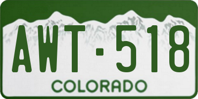 CO license plate AWT518