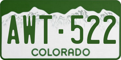 CO license plate AWT522