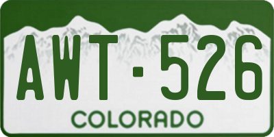 CO license plate AWT526