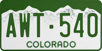CO license plate AWT540