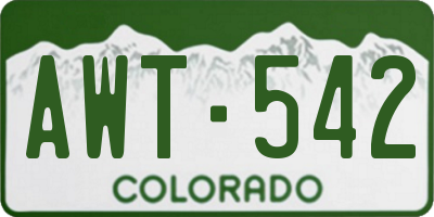 CO license plate AWT542