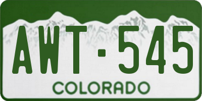 CO license plate AWT545