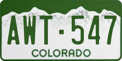 CO license plate AWT547
