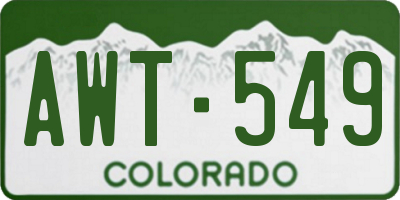 CO license plate AWT549