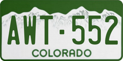 CO license plate AWT552