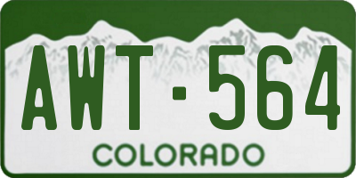 CO license plate AWT564