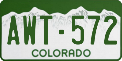 CO license plate AWT572