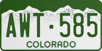 CO license plate AWT585