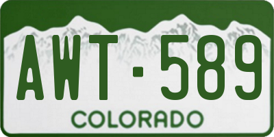 CO license plate AWT589
