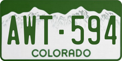 CO license plate AWT594