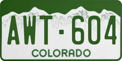 CO license plate AWT604
