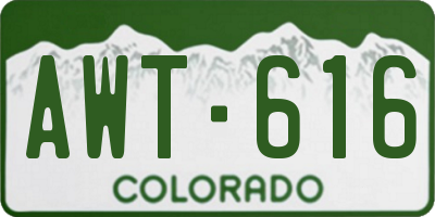 CO license plate AWT616