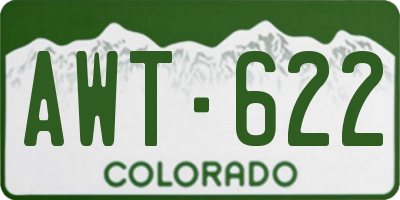 CO license plate AWT622