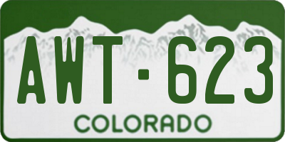 CO license plate AWT623