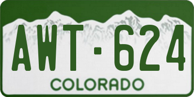 CO license plate AWT624