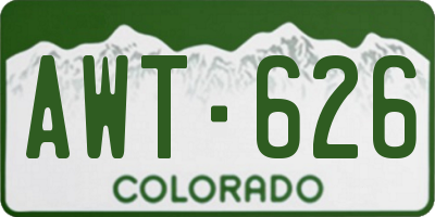 CO license plate AWT626