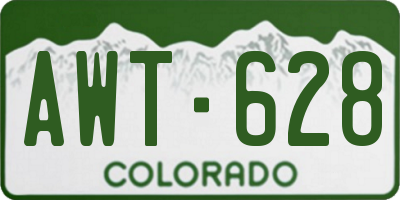 CO license plate AWT628
