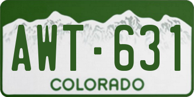 CO license plate AWT631