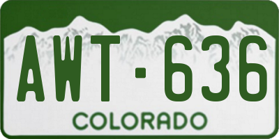 CO license plate AWT636