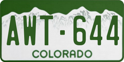 CO license plate AWT644