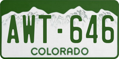 CO license plate AWT646