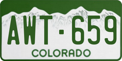 CO license plate AWT659